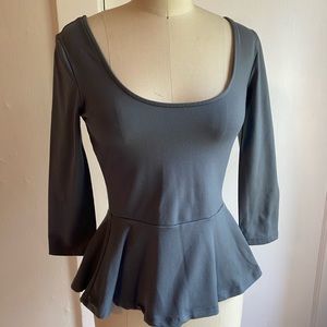 3/4 sleeve super stretchy peplum top